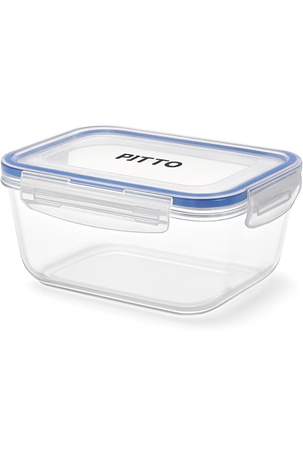 FITTO 900 ml Square Plastic Food Storage Container – Airtight, Durable, and Freezer-Safe with Blue
