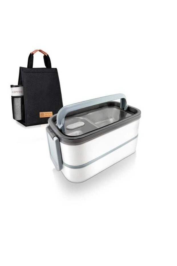Stainless Steel Lunch Box: 1400ml Double Layer Microwave-Safe Bento Box- 304 Leakproof Bento Box- T