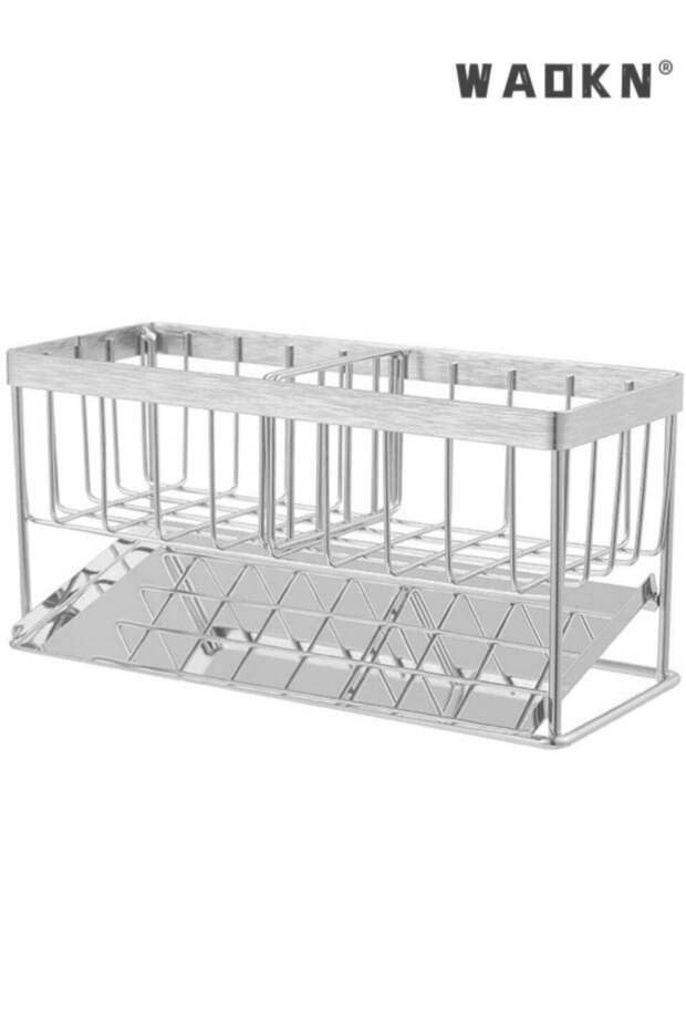 Sponge Holder for Kitchen Sink, Sink Caddy with High Brush Holder, Kitchen Sink Organizer Counterto