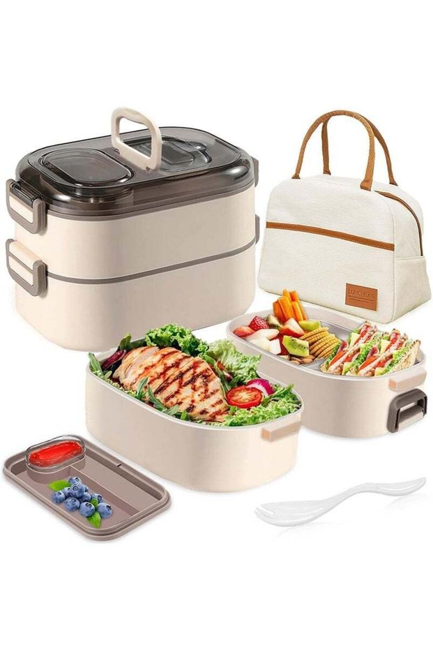 Lunch Box with Insulated Lunch Bag and Cutlery, Leakproof Bento Box, Stainless Steel Lunch Box Set(