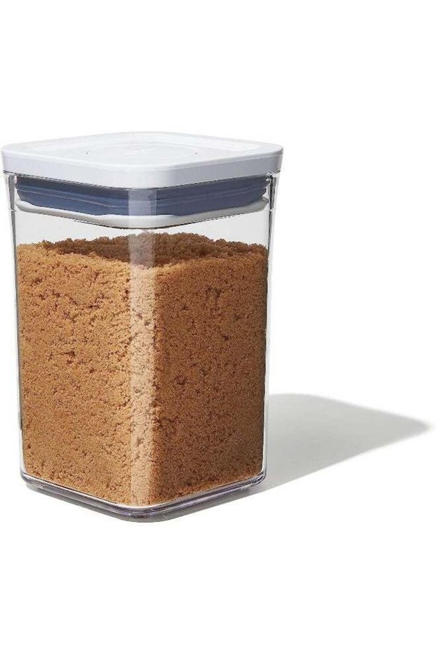 Good Grips Pop Container Airtight Food Storage 1.1 Qt Square Brown Sugar