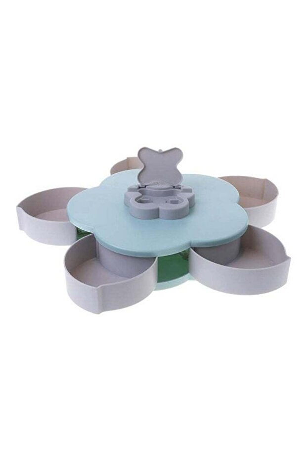 Flower Shape Snack Storage Box With Phone Holder Blue 8.5 x 28cm