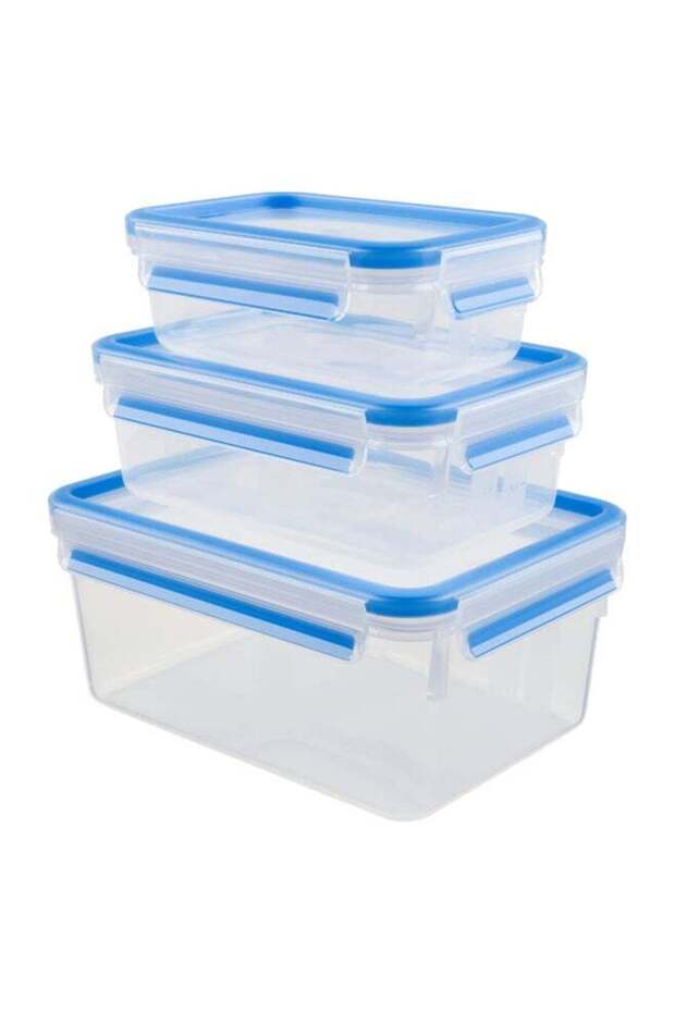 TEFAL Food Container | Masterseal Fresh 3 Pcs Set | 0.55+1+2.30 L | Rectangular Food Container | Le