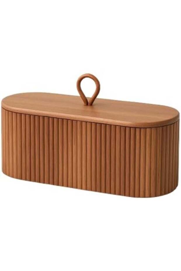 B&S Acacia Wooden Bathroom Storage Box 26 10 11.5 cm Rustic Organizer with Lid, Multi-Purpose Natur
