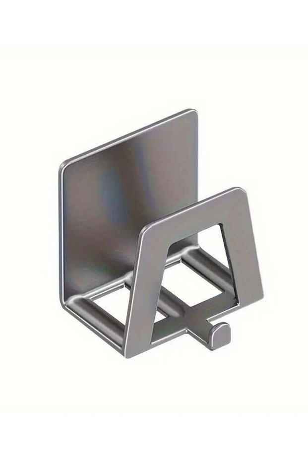 1pc Contemporary Self-Adhesive Sink Storage Rack Hook, Metal Kitchen Organizer For Sponge And Soap,