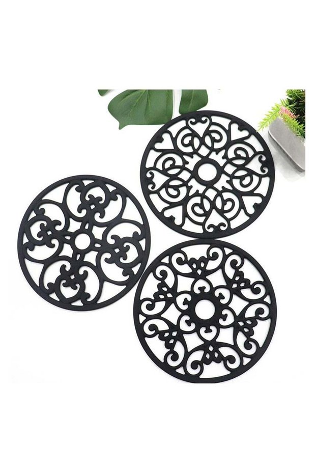 3PCS Silicone Trivet Mat - Trivets for Hot Dishes, Table, Countertop, Non-Slip Heat Resistant Moder
