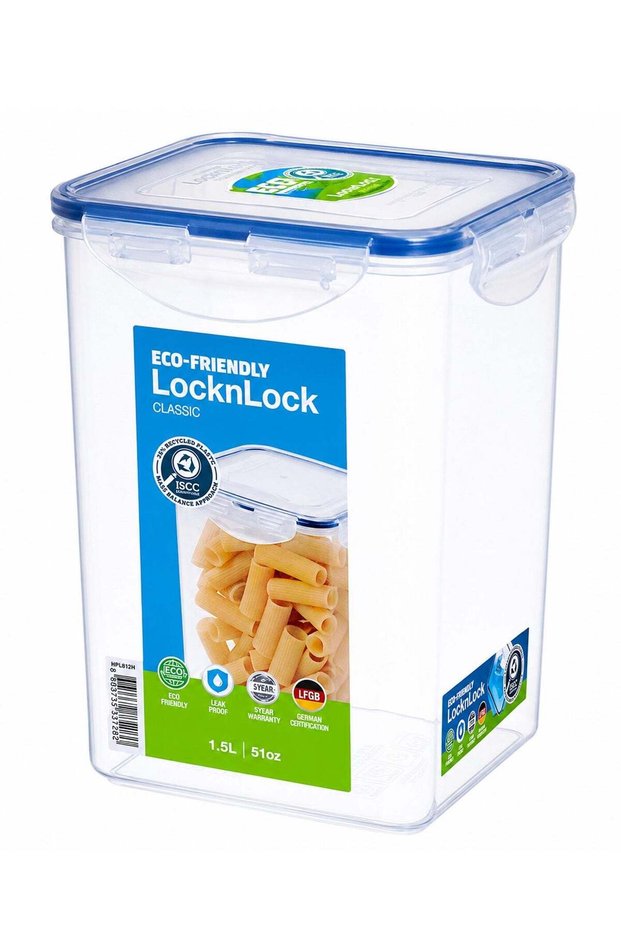 LocknLock Rectangular Tall Food Storage Container 1.5L Airtight Leakproof Lid, BPA-Free, Microwave,