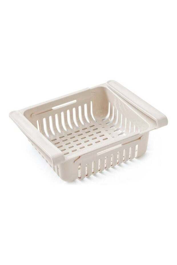 Retractable Fridge Organizer Beige 20x8x16cm