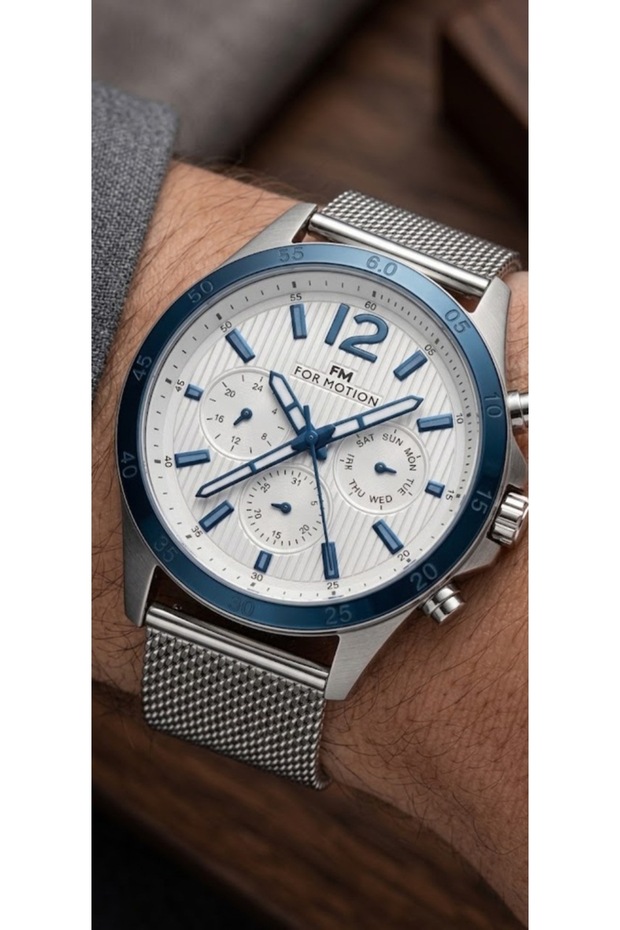 Fm.Fm02121 Functions Active Steel Mesh Cord Men's Wristwatch