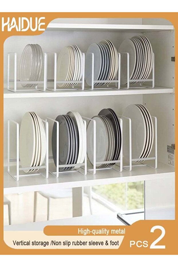 2PCS Kitchen Space Saver Dish Rack - White Large