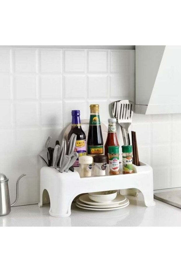 Storage Shelves, Double-layer Plastic Storage Rack Kitchen Rack