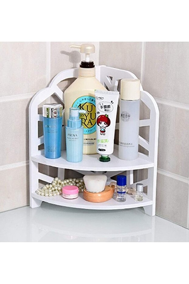 SS ARTS Multi Purpose 2 Tier Corner Shelf Makeup Organizer - White