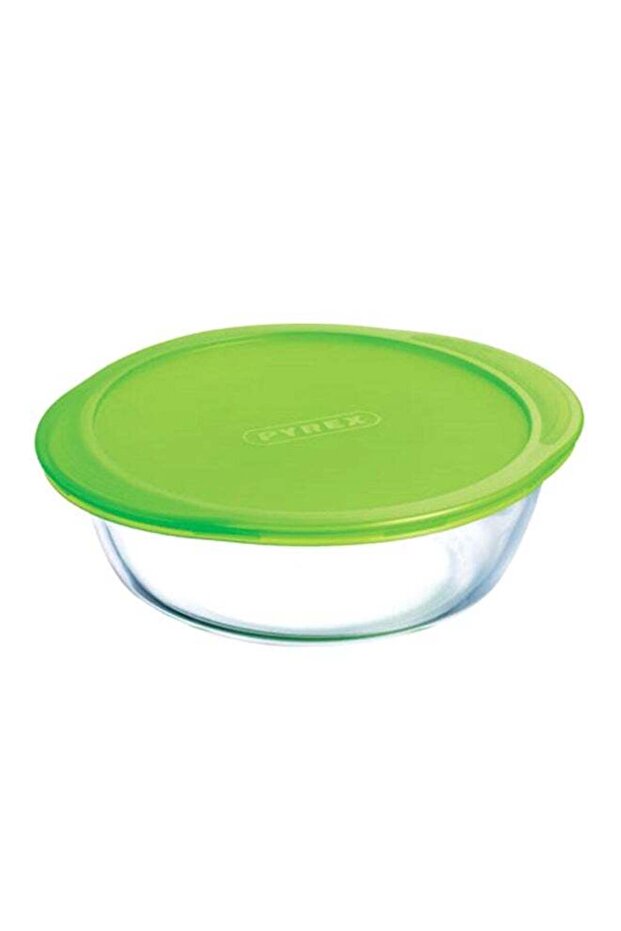 Round Dish With Lid Clear/Green