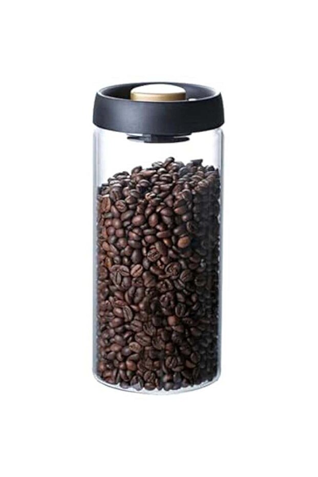 Glass Canister with Vacuum Lids,500/900/1200ml Borosilicate Glass Coffee Canister Container,Perfect