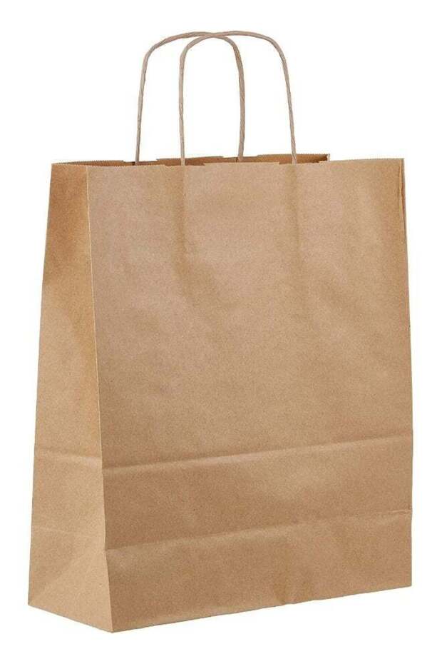 Falcon Pack Retail Shopping Bag, 33 cm x 27 cm x 12 cm Size, Brown Brown