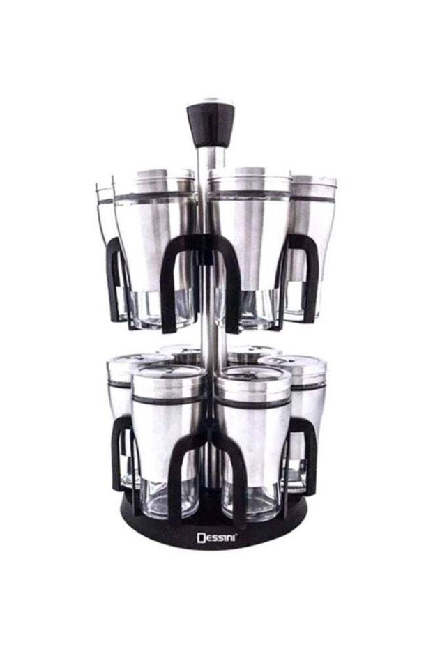 12-Piece Spice Jar Silver 21x21x34cm