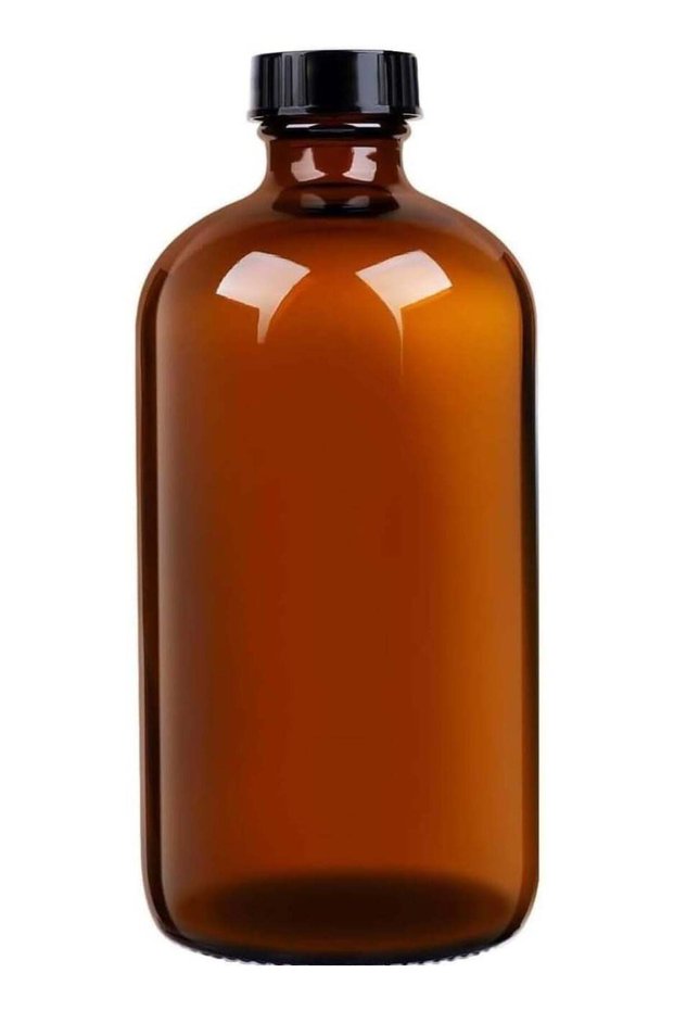 Amber Glass Bottles 500ml – Refillable Boston Round Containers with Black Caps for Essential Oils,