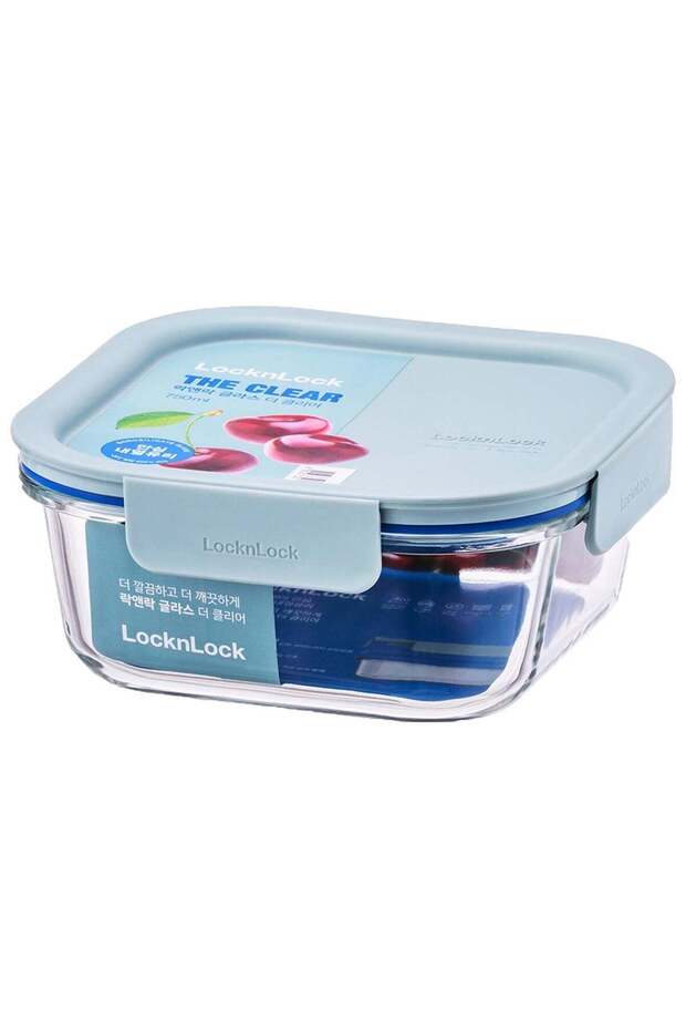 LocknLock Clear Glass Square 750ml Mint - Durable, Airtight, Heat-Resistant Food Storage Container
