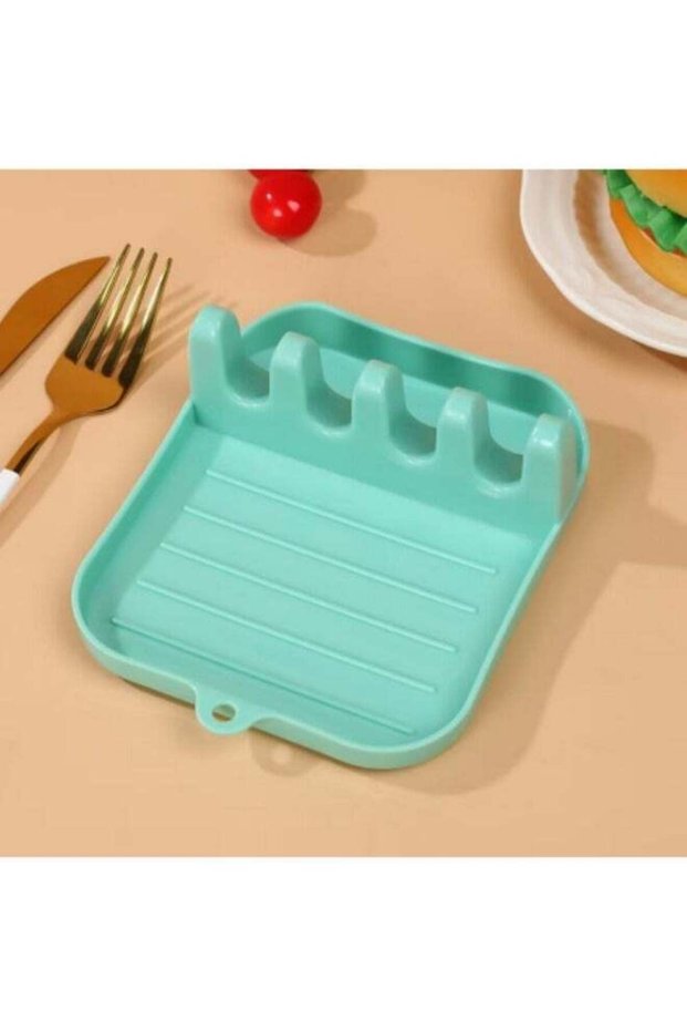 Kitchen Household Pot Lid Rack Spatula Rack Soup Spoon Storage Rack Green