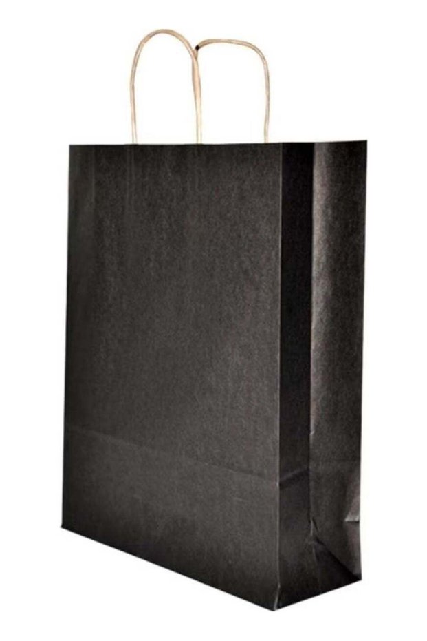 Packaging Market Black Paper Bag with Twist Handle 32X12X41 cm - 25 Pcs