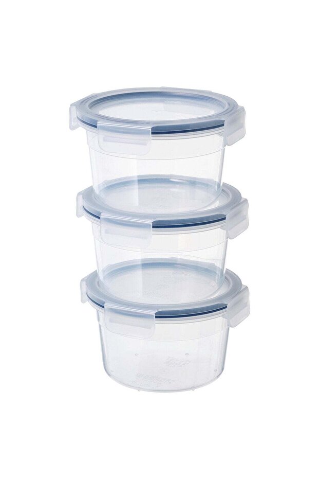 Food container with lid, round/plastic, 750 ml