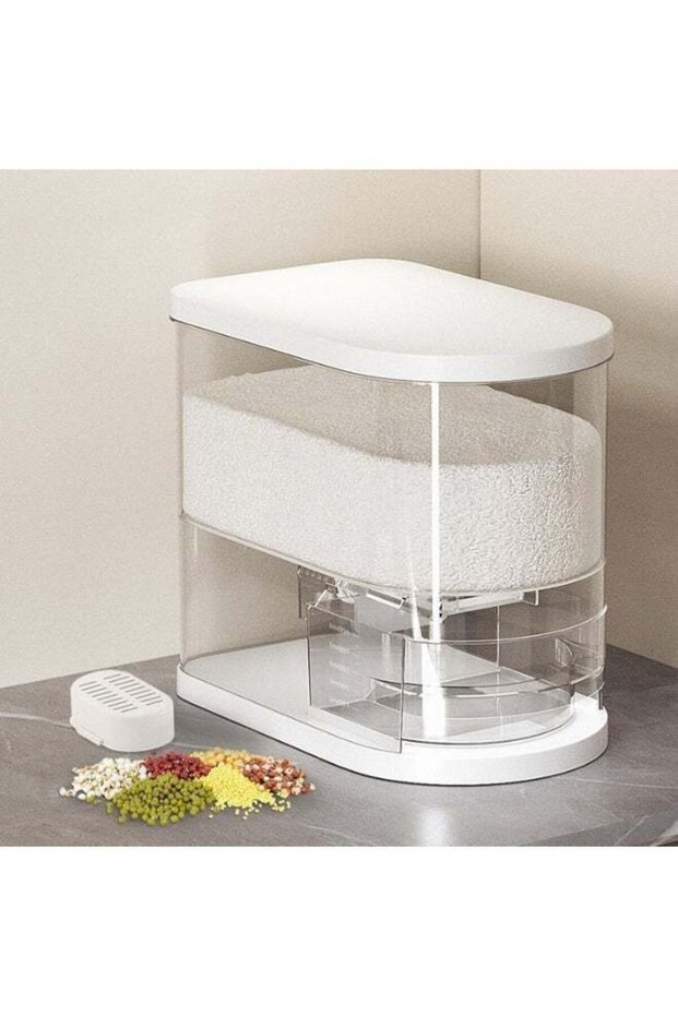 Large 13lbs Rice Dispenser with Measuring Cup - Airtight Moisture Proof Cereal & Grain Storage Cont