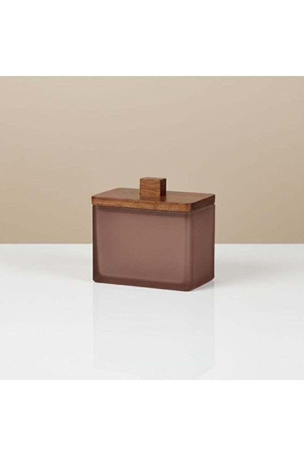 Velora Glass Cotton Ball Jar With Lid Bathroom Storage Container Organizer 11.5X6.7X10.7 Cm