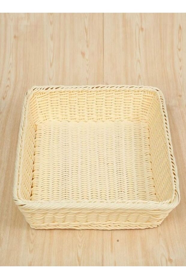 3-Pieces Handmade Bamboo Rattan Rectangular Fruit Basket Food Storage Bowls Service Tray Kitchen Or