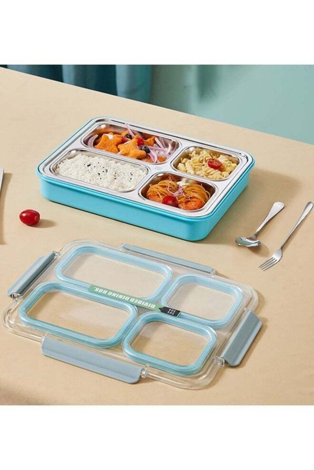 Stainless Steel Lunch Box with Divided Compartments Meal Prep Containers Lunch Box for Adults Kids