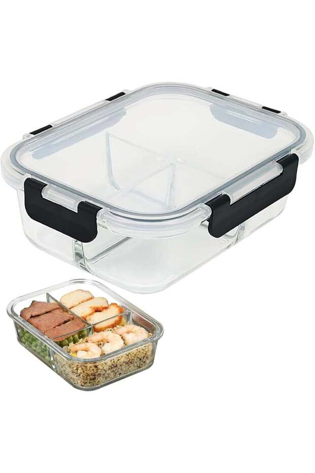 Glass Meal Prep Containers 1 Piece Rectangle Glass Food Storage Containers with Lids Glass Lunch Bo
