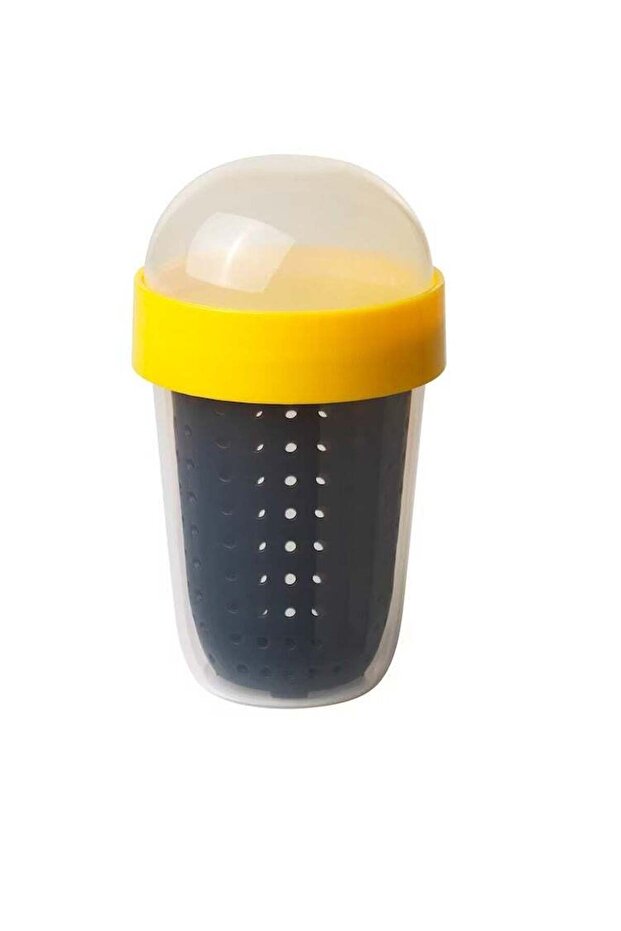 Snack container, grey/yellow300 ml