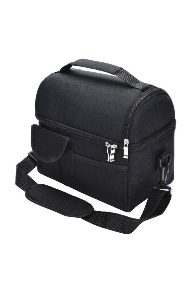 Large Capacity Insulated Keep Warm Lunch Bag Oxford Material Black