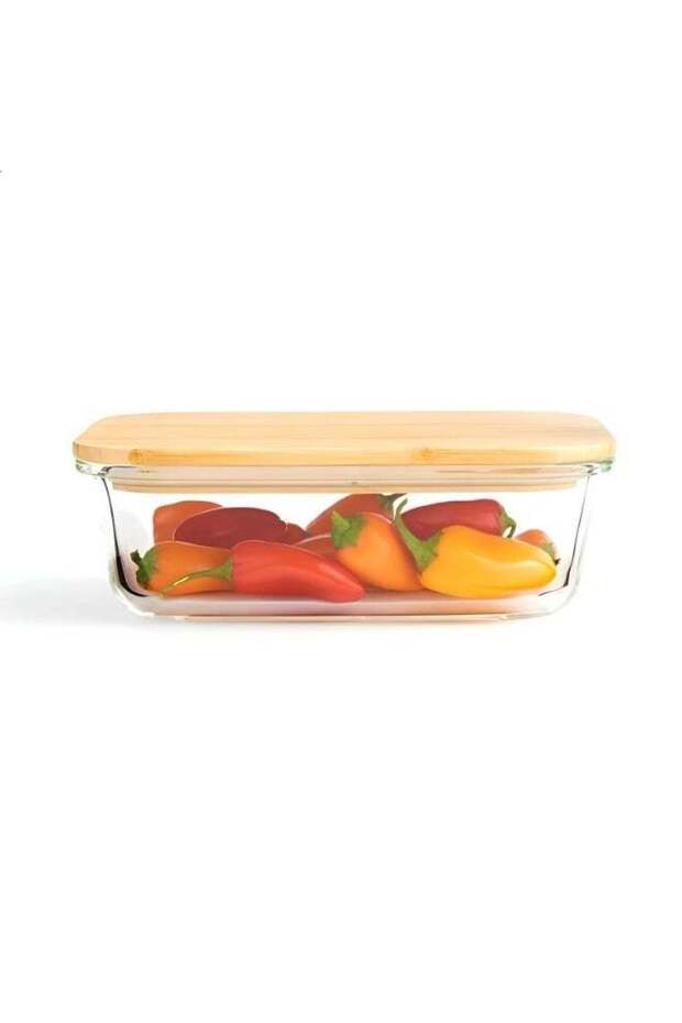 Blackstone Borosilicate Glass Food Storage Container For Meal Prep Rice Pasta Leftovers With Wooden