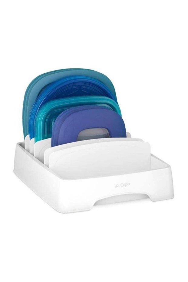 Storalid Food Small Container Lid Organizer White 26.8x21.1x8.4cm