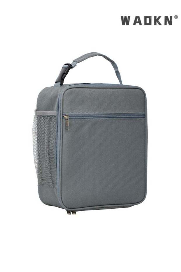 Grey Large Capacity Insulated Lunch Bag with Aluminum Foil,Portable Thermal Food Carrier for Work,
