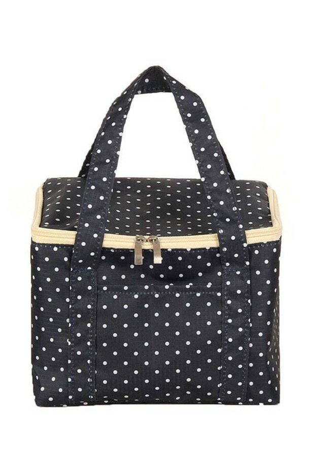 Thermal Insulated Lunch Bag Black/White/Beige One Size