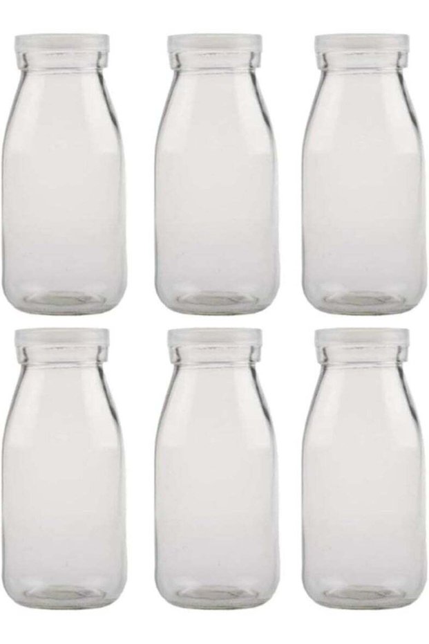 6 Pcs 200ml PLASTIC JUICE BOTTLES Clear REUSABLE DRINK CONTAINERS Small MILK BOTTLES BPA FREE SMOOT