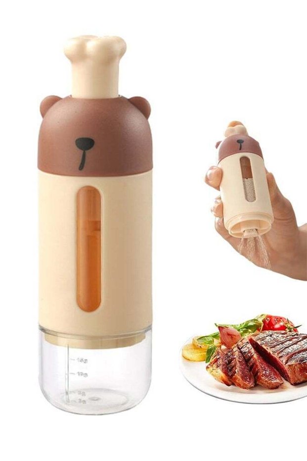 Kitchen Countertop Condiment Organiser,Press Type Dispenser,Sealed Storage Container For Salt Sugar