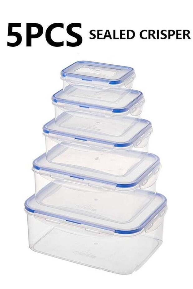 5PCS Fruit Storage Containers for Fridge Food Storage Container Set with Removable Strainer, Lid wi
