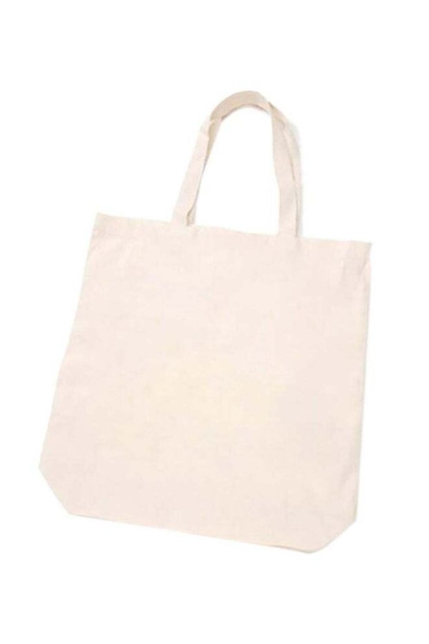 12-Piece Plain Canvas Tote Bags White 42x38cm
