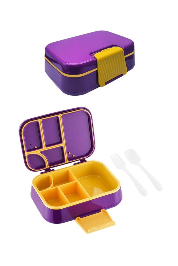 Lunch Box for Kid School, Bento Box with 5 Compartments, Leak-proof Food Container, Snack Box for K