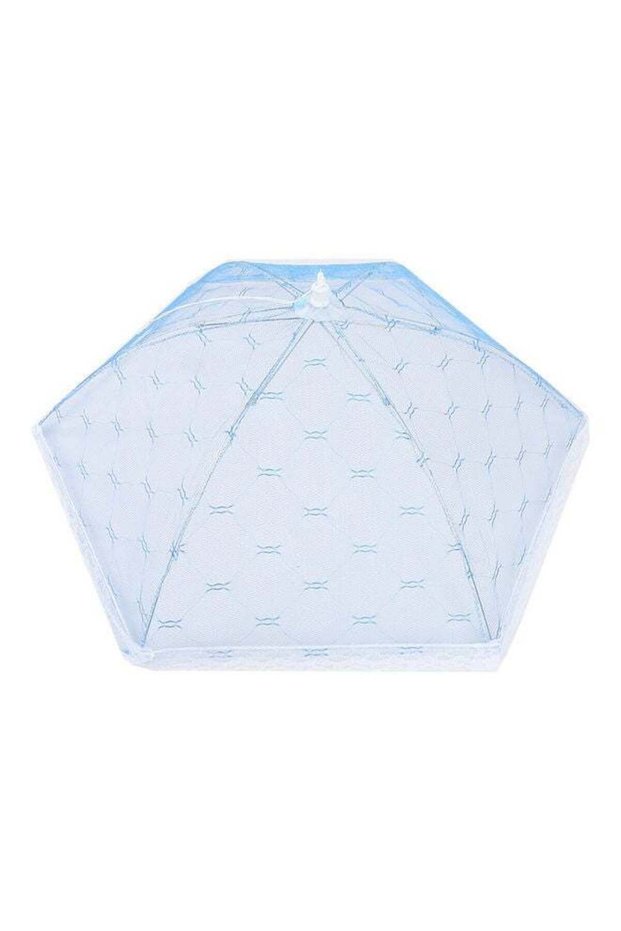 Folding Lace Mesh Umbrella Food Net Cover Blue