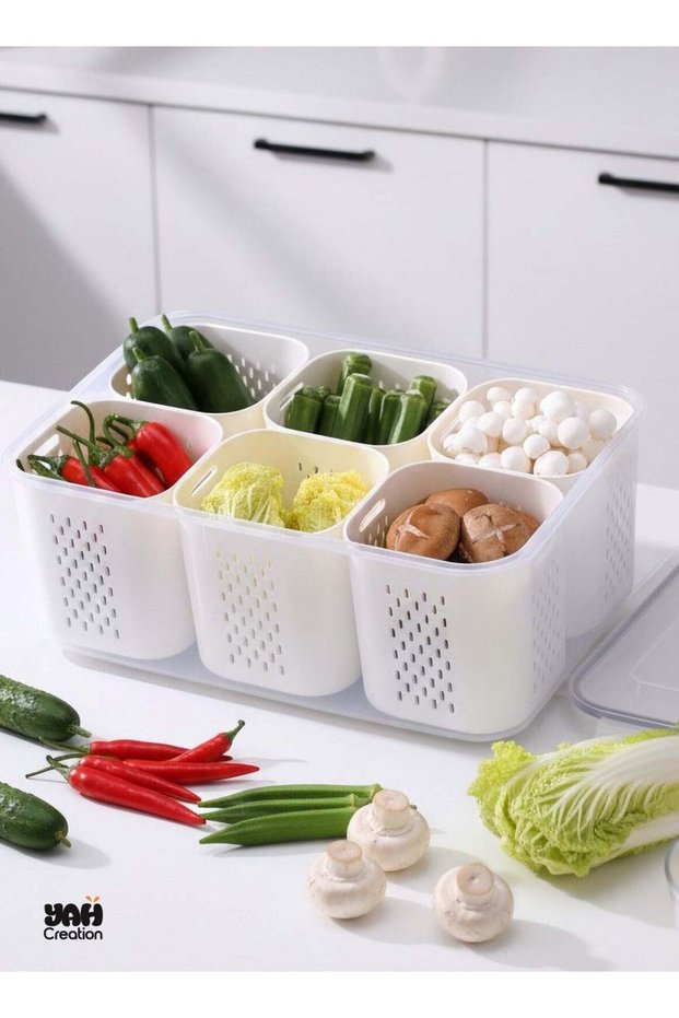 YAH XL Smart Kitchen Storage Box - Airtight, Microwave & Freezer Safe. Fridge & Pantry Organizers -