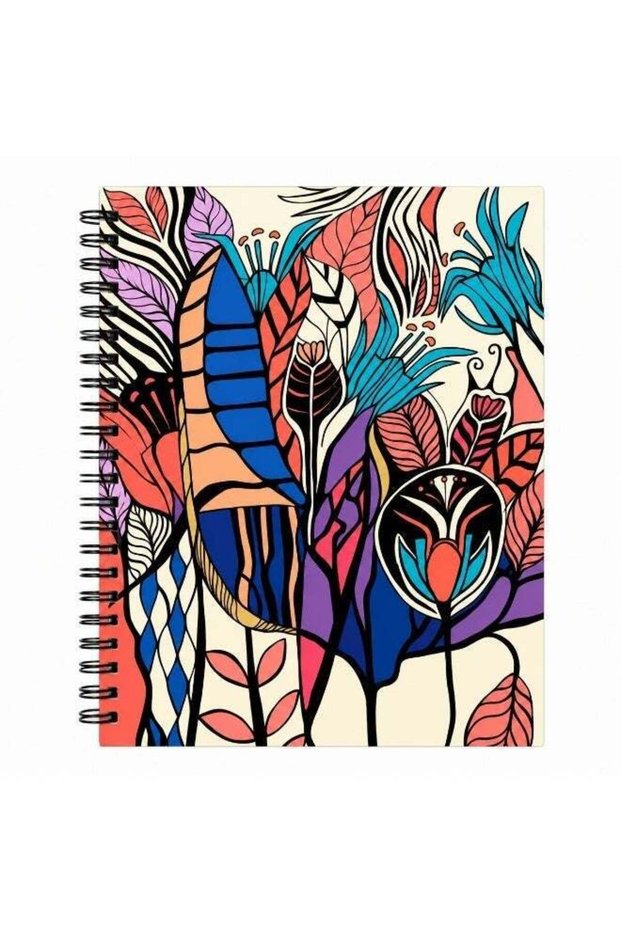 Abstract Garden Notebook A5 160 Pages for School & Student Notes