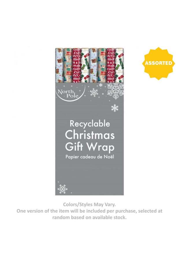 Eurowrap Merry Christmas Gift Roll Wrap (4 m, Assorted)
