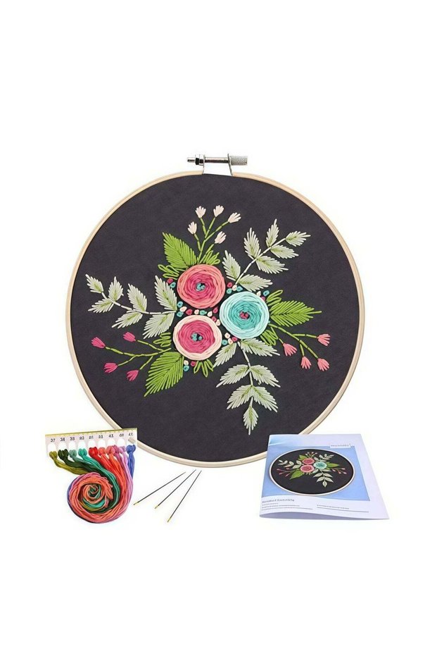Embroidery Starter Kit Black/Blue/Green