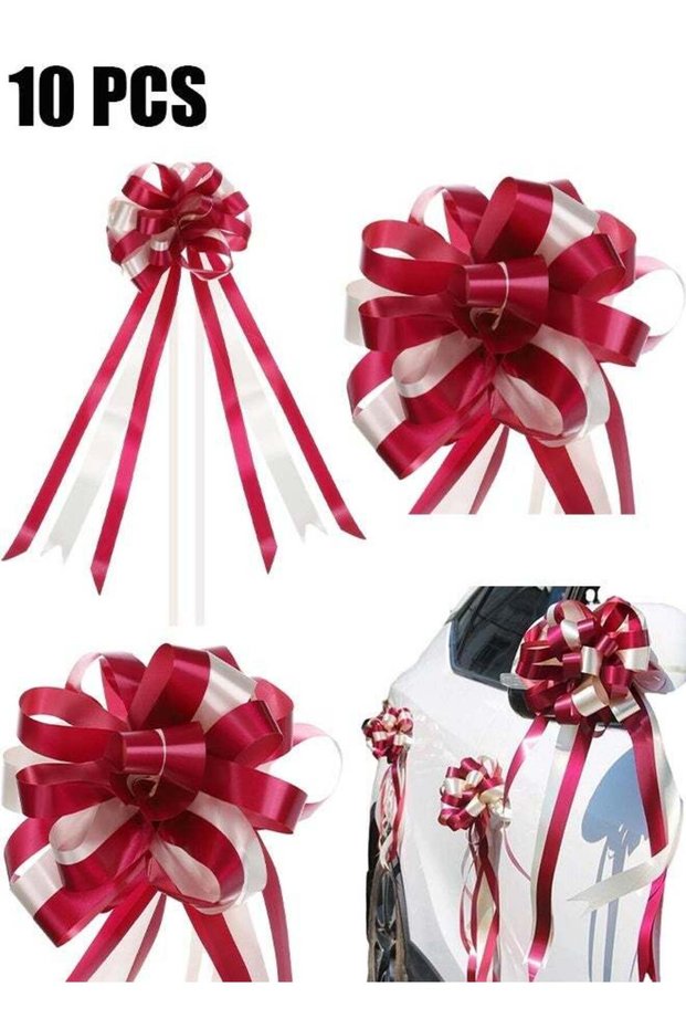 10 Pcs 7 Inch Large Big Pull Bow Car Gift Wrapping Bows Ribbon for Wedding Car Baskets Presents Par