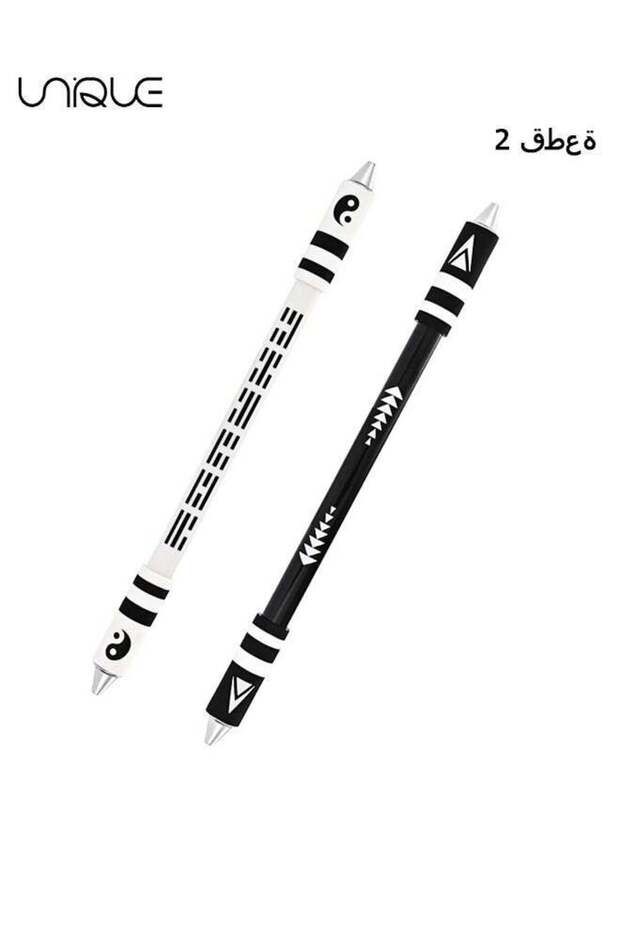 2 Pieces Finger Spinning Pen, Rolling Pen Game Stunt Pen with Tutorial, Release Stress Training Bra
