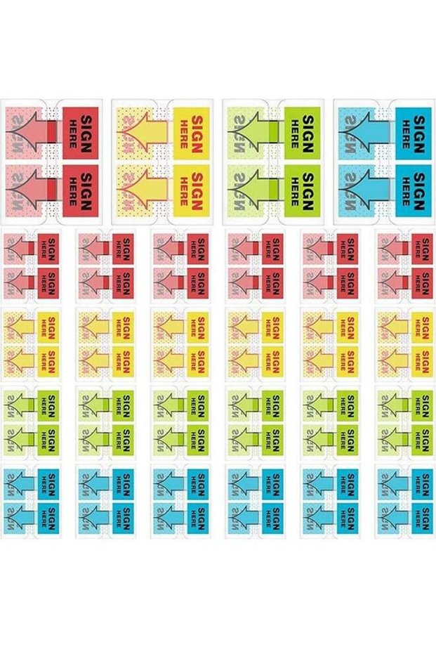 400Pcs/ 4Packs Sign Here Stickers Sign Date Labels Sign Here Sign Date Sign Stickers with Dispenser