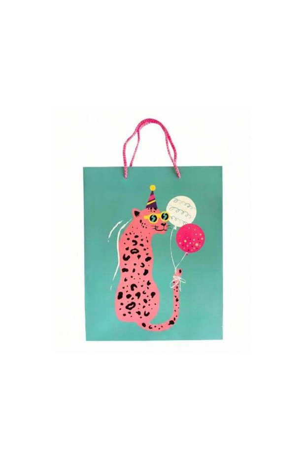 Party Leopard Gift Bag - Blue
